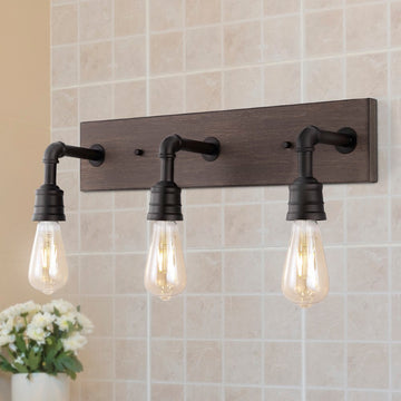 Corbett 22.13" Rustic Farmhouse Iron LED Vanity - JONATHAN Y